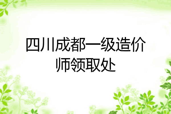 四川成都一级造价师领取处