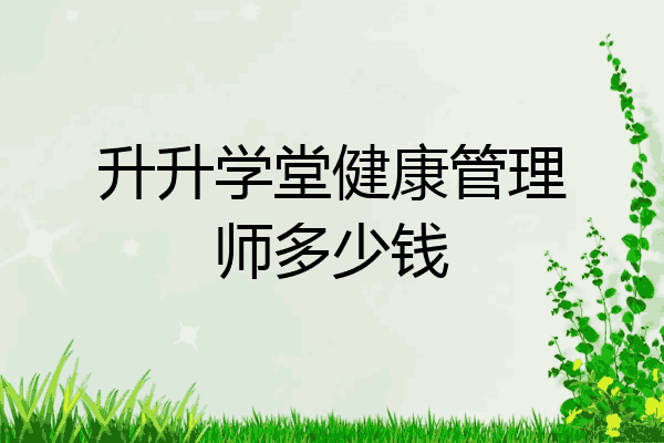 升升学堂健康管理师多少钱