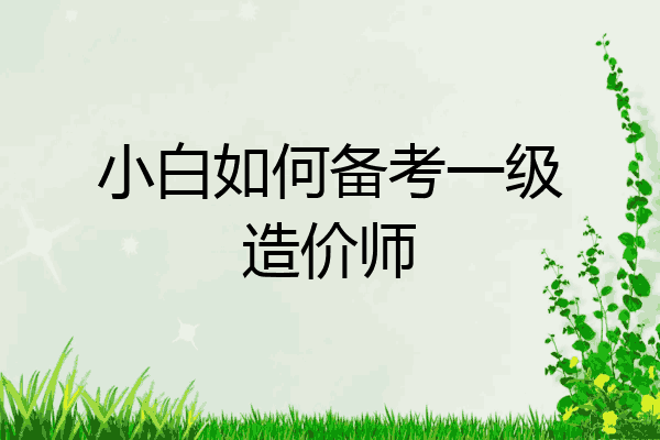 小白如何备考一级造价师