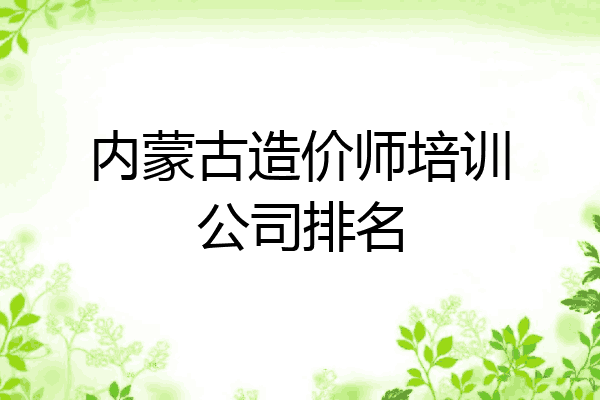 内蒙古造价师培训公司排名
