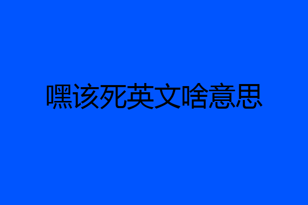 嘿该死英文啥意思