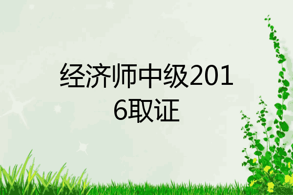 经济师中级2016取证