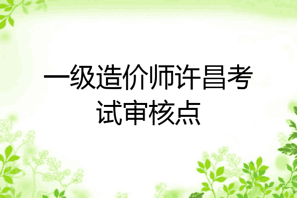 一级造价师许昌考试审核点