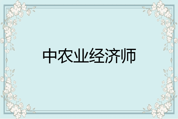 中农业经济师