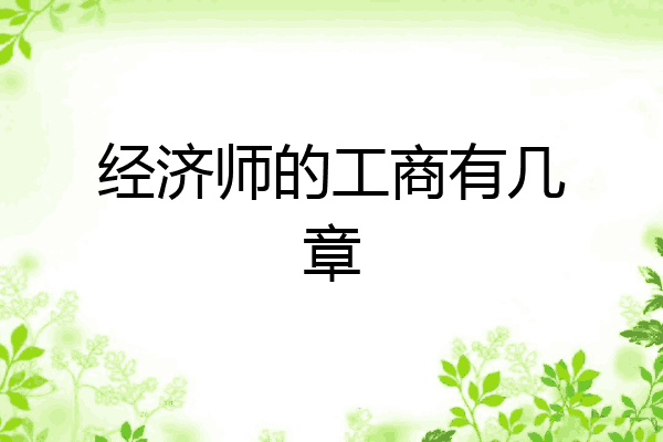 经济师的工商有几章
