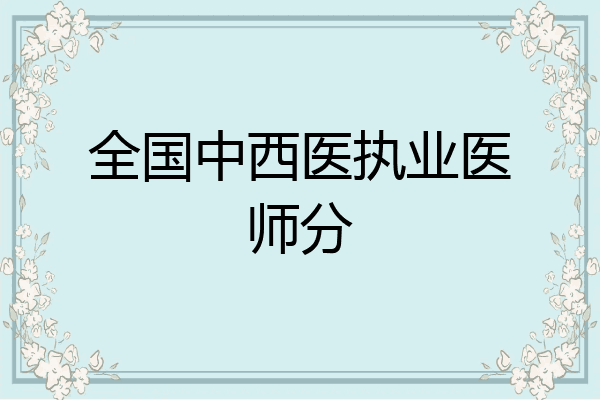 全国中西医执业医师分