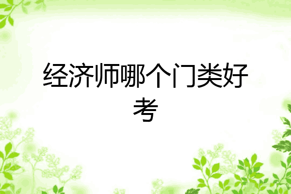 经济师哪个门类好考
