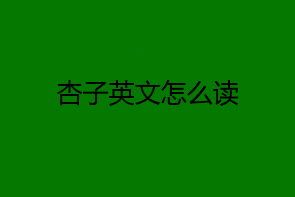 杏子英文怎么读
