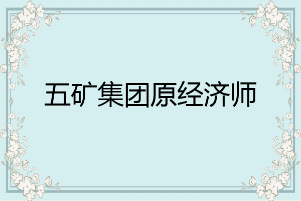 五矿集团原经济师