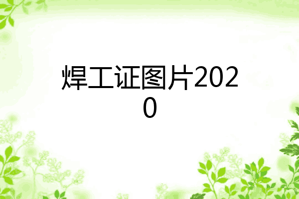 焊工证图片2020