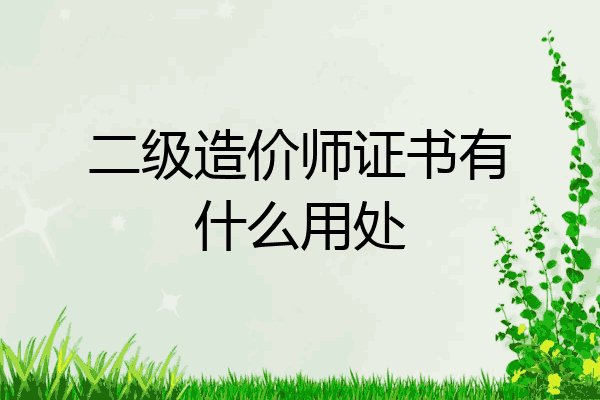 二级造价师证书有什么用处