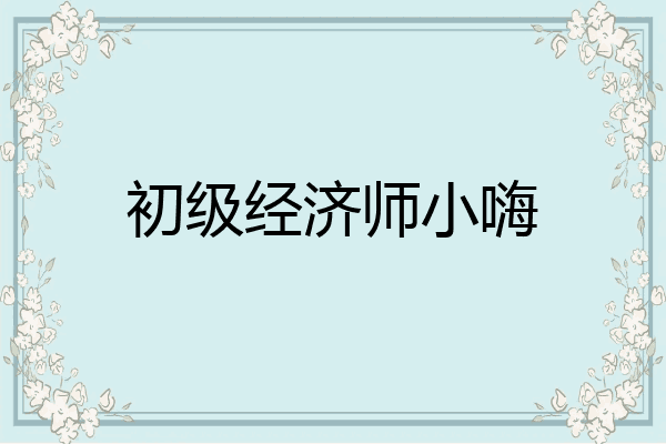 初级经济师小嗨