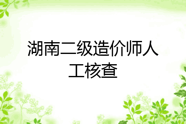 湖南二级造价师人工核查