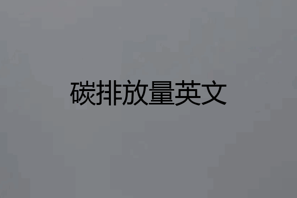 碳排放量英文