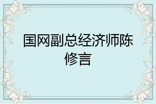 国网副总经济师陈修言