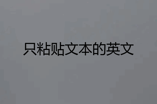 只粘贴文本的英文
