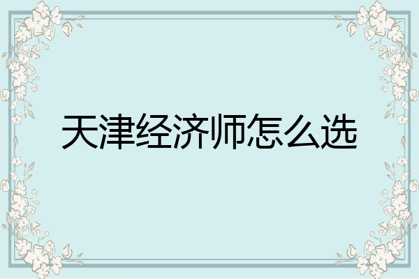 天津经济师怎么选