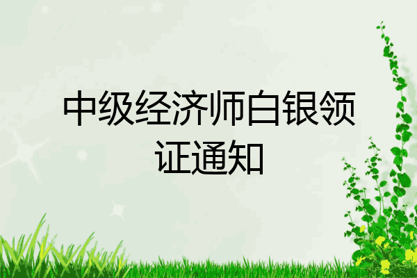 中级经济师白银领证通知