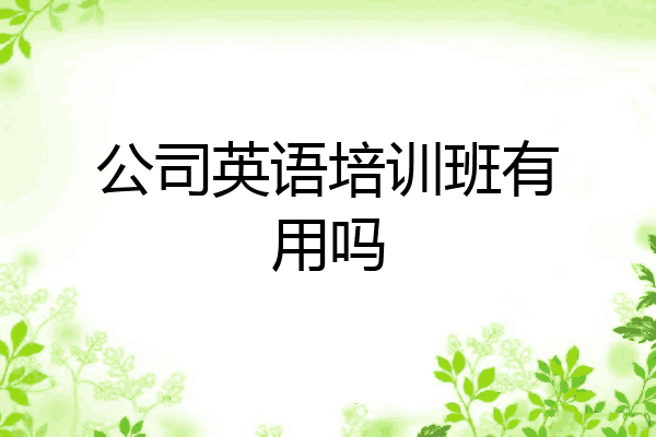 公司英语培训班有用吗