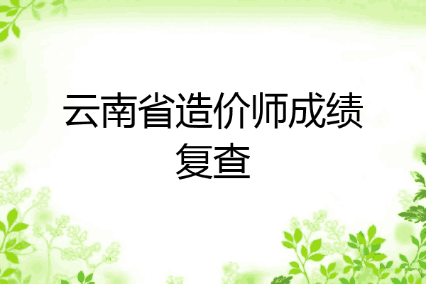 云南省造价师成绩复查