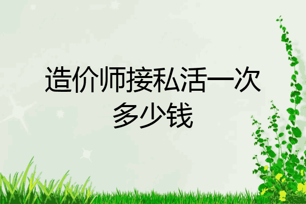 造价师接私活一次多少钱