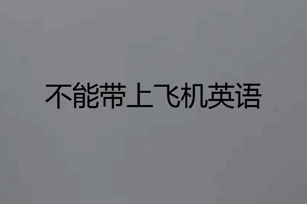不能带上飞机英语