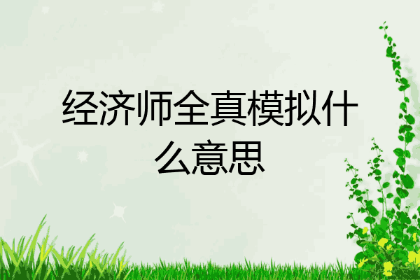 经济师全真模拟什么意思