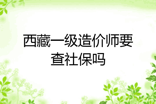 西藏一级造价师要查社保吗