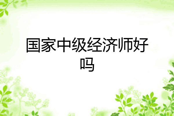 国家中级经济师好吗