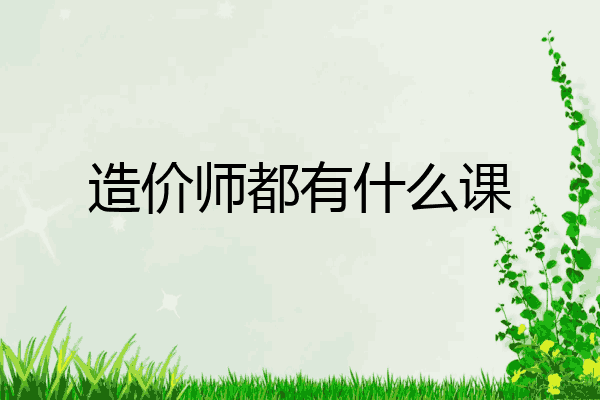 造价师都有什么课