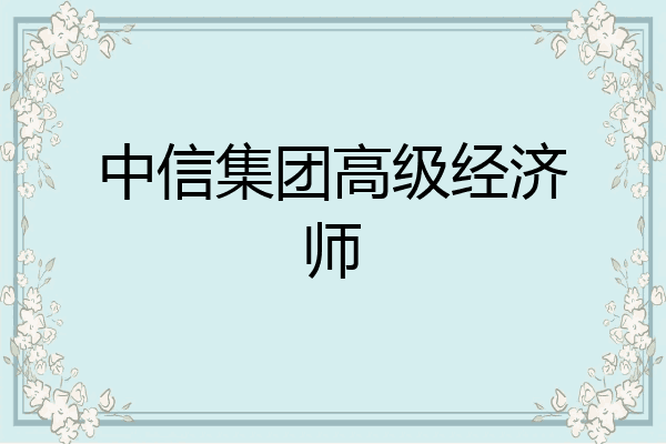 中信集团高级经济师