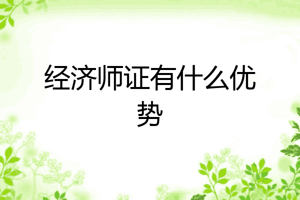 经济师证有什么优势