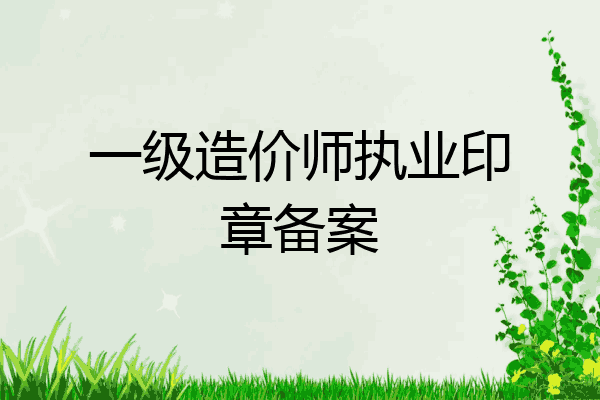 一级造价师执业印章备案