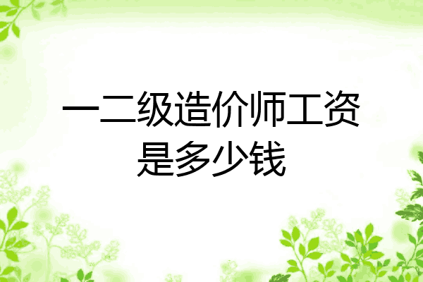 一二级造价师工资是多少钱