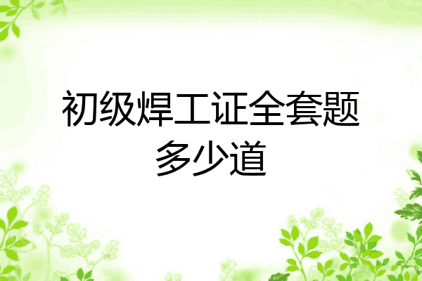 初级焊工证全套题多少道