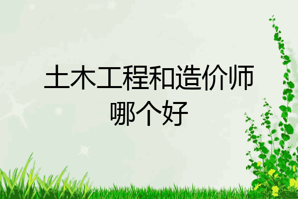 土木工程和造价师哪个好