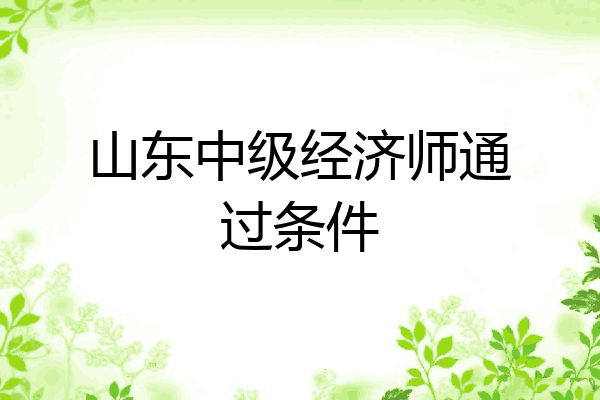山东中级经济师通过条件