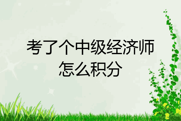 考了个中级经济师怎么积分