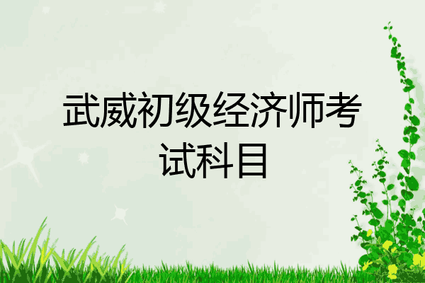 武威初级经济师考试科目
