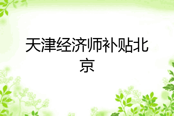天津经济师补贴北京