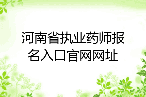 河南省执业药师报名入口官网网址