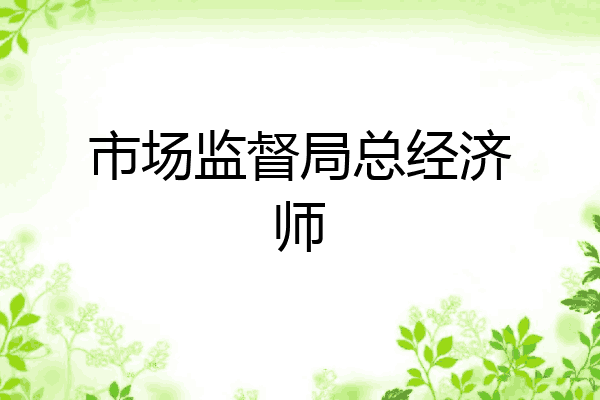市场监督局总经济师