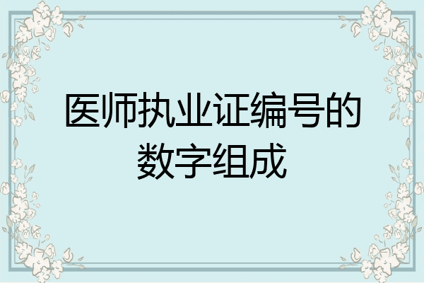 医师执业证编号的数字组成