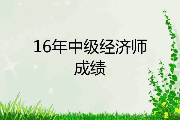 16年中级经济师成绩