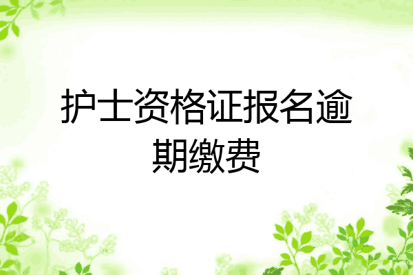 护士资格证报名逾期缴费