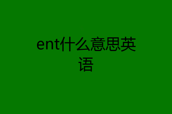 ent什么意思英语
