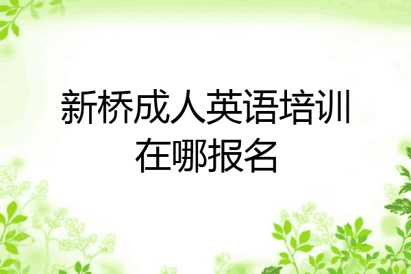 新桥成人英语培训在哪报名