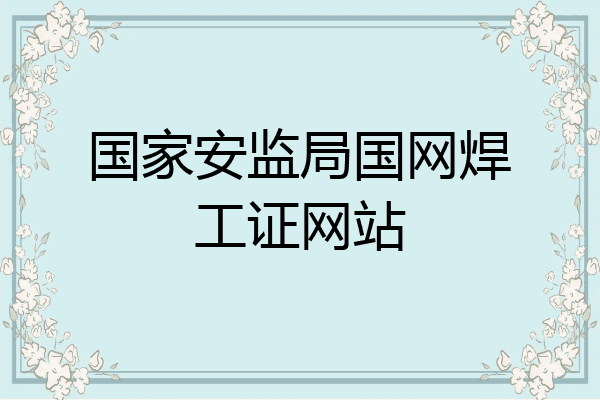 国家安监局国网焊工证网站