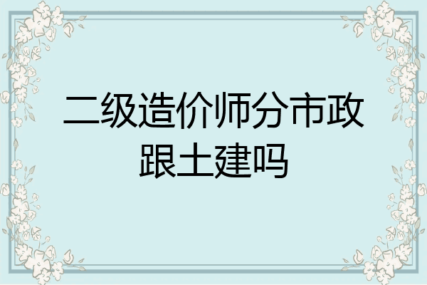 二级造价师分市政跟土建吗