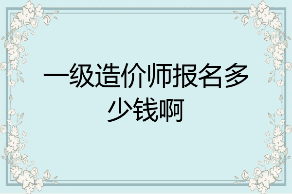 一级造价师报名多少钱啊
